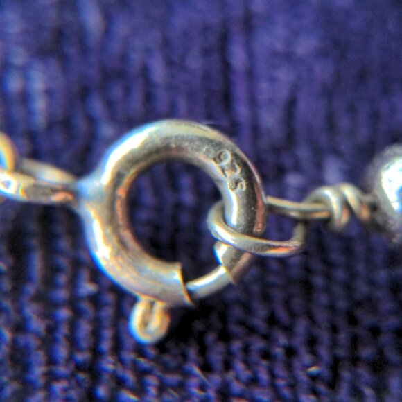 925 Sterling Silver Bracelet With Natural Earth Mined Rubies And Pearls - Picture 8 of 12